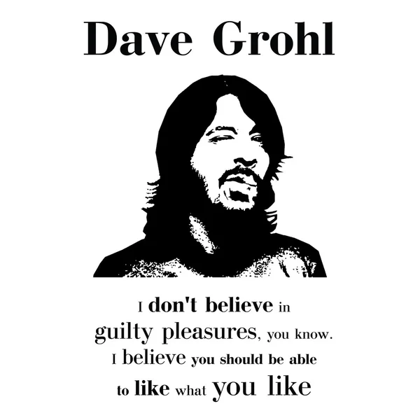 Dave Grohl Foo Fighters qoute siyah ve beyaz vector4 üzerinden