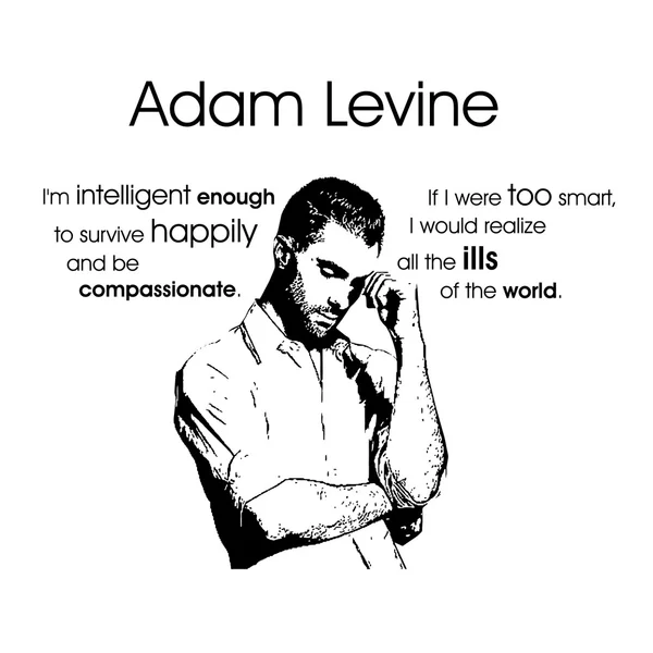 Adam Levine de maroon5 qoute vector blanco y negro — Vector de stock