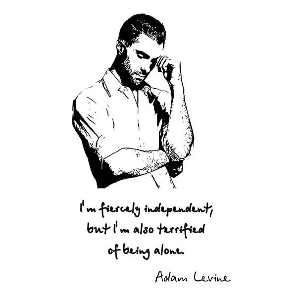 Adam Levine de maroon5 qoute vecteur noir et blanc — Image vectorielle