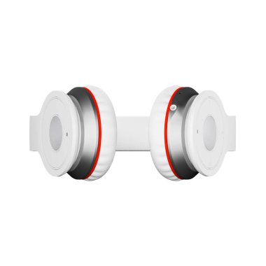 Beyaz kablosuz kulaklık izole beyaz 3d çizim render alt