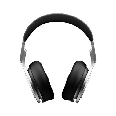 Siyah deri kulaklık izole d resimde beyaz arka plan üzerinde render