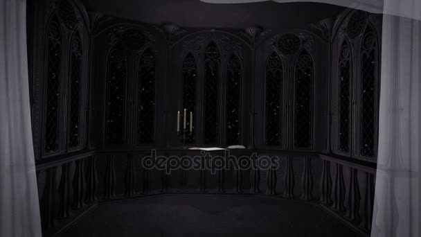 Dark room with furniture and rain and thunder outside the window looped  animation. Cartoon horror, Halloween background. — Stock Video ©  Dreams_Achiever #115951614