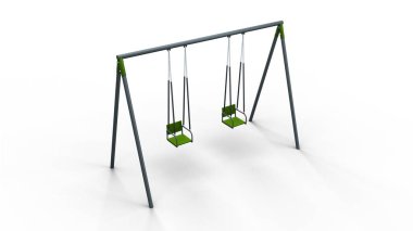 Çift salıncak 3d çizim render