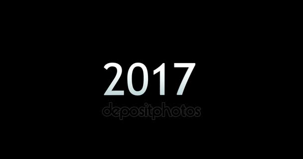 New Year Eve 2017 to 2018 3d illustration render — стоковое видео