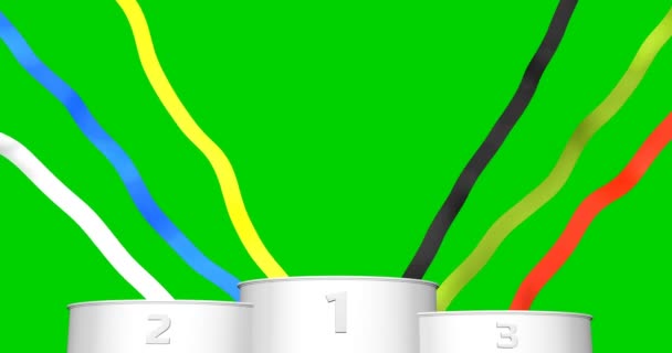 Sport 3d podium sur fond vert chromatique écran. Animation en boucle — Video