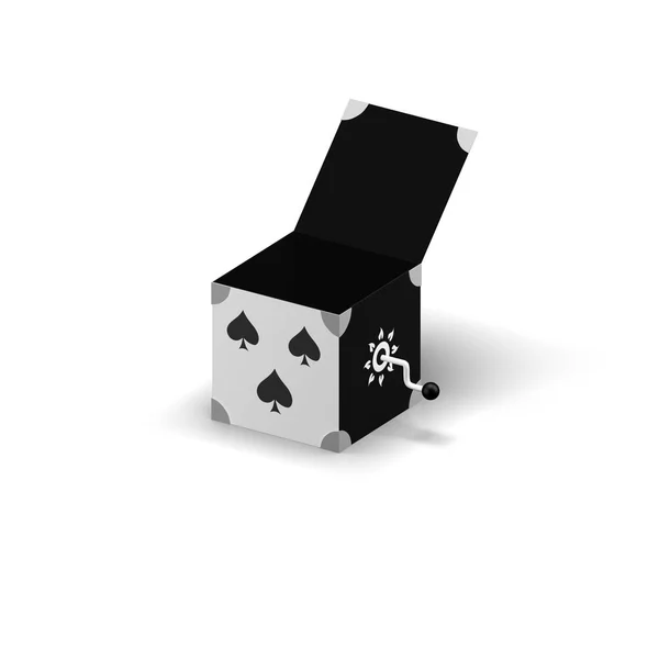 Open box with spades on a front side and handle 3d illustration — Stock Photo, Image