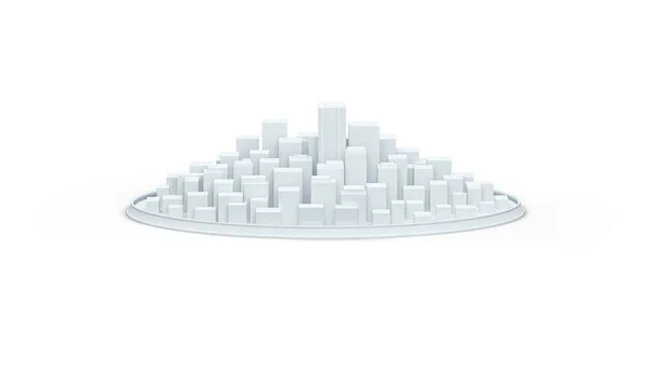 Cidade esquemática branca ilustração 3d render — Fotografia de Stock