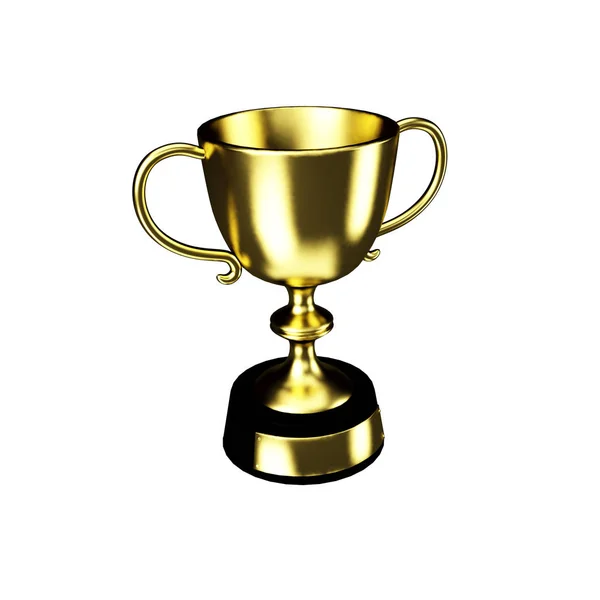 Gouden cup set geïsoleerd op een witte achtergrond, geen schaduwen gemakkelijk te bewerken van 3D-afbeelding maken — Stockfoto