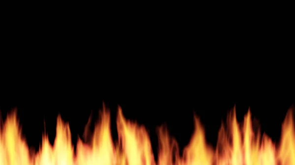 火災のフレーム下部に黒の背景 3 d イラストを分離 — ストック写真