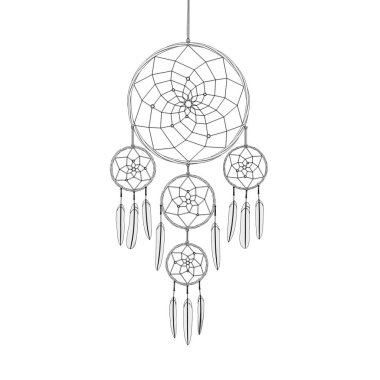 Dreamcatcher beyaz arka plan 3d çizim üzerinde render