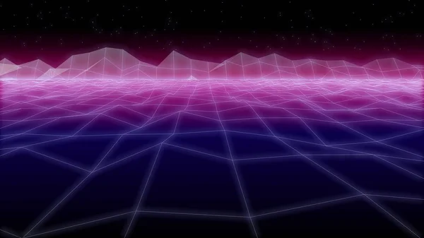 synthwave noise net Retro Background 3d render