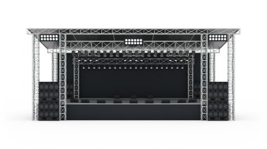 Podyum konser sahne izole 3d render.