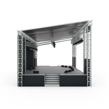 Podyum konser sahne izole 3d render.