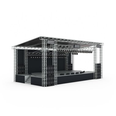 Podyum konser sahne izole 3d render.