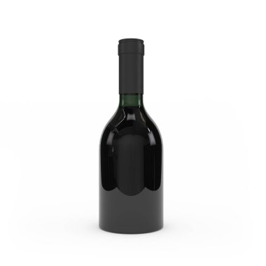 Şarap şişesi 3D render izole