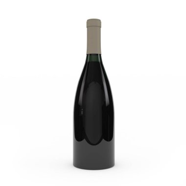 Şarap şişesi 3D render izole