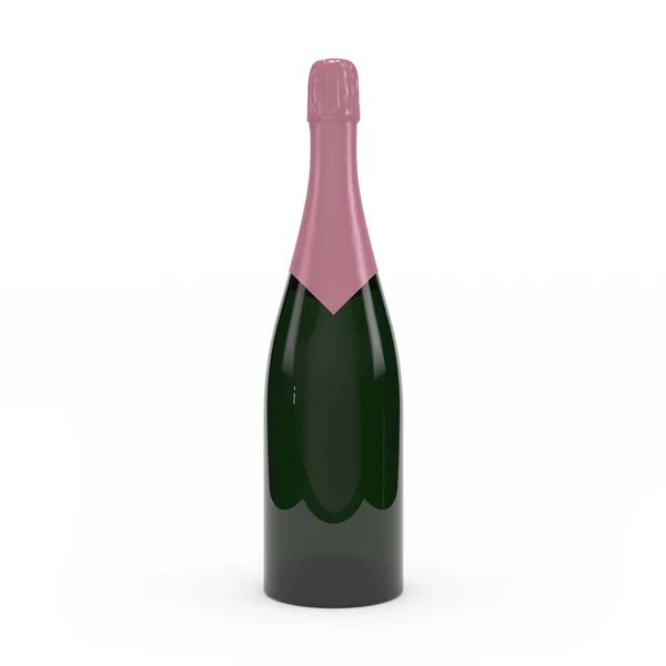 Bouteille de champagne isolé rendu 3d — Photo