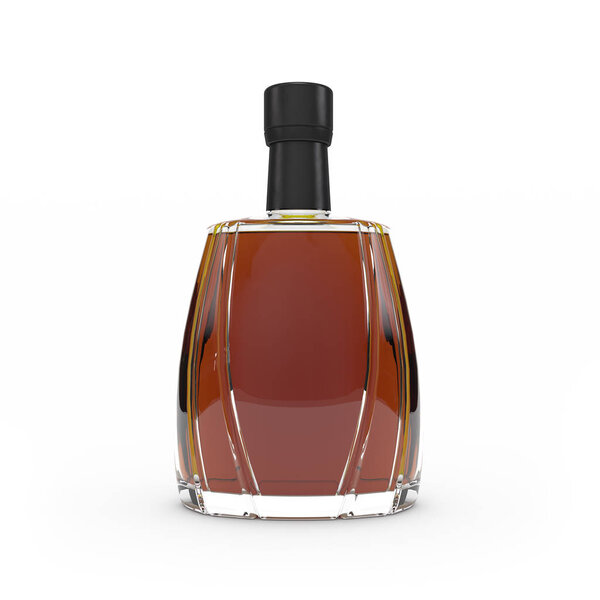 Cognac bottle isolated 3d rendering