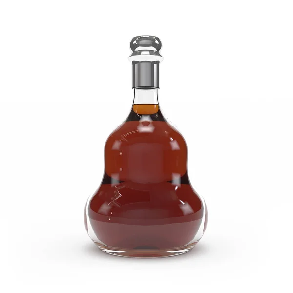 Коньячная бутылка с изолированным трехмерным рендерингом — стоковое фото
