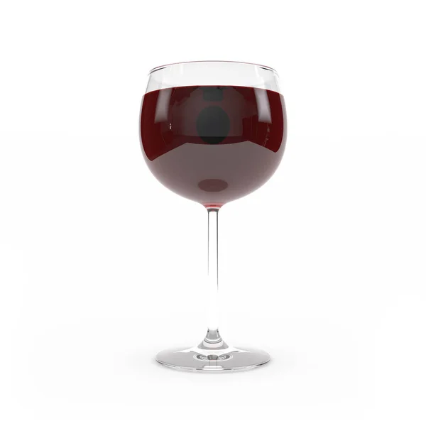 Verre à vin avec vin rouge rendu 3d — Photo