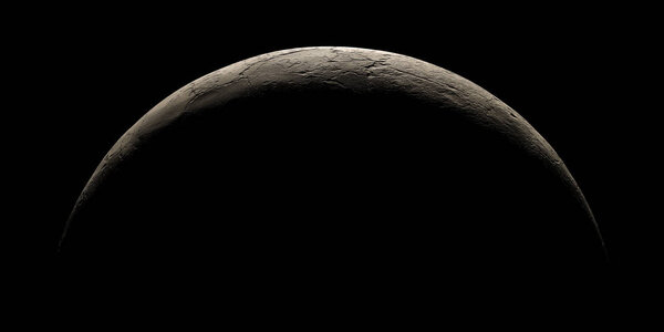 Половина безжизненной поверхности планеты 3d рендеринг, изолированный
.