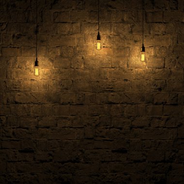 Vurgulanan taş duvar lamba 3d render edison tarafından