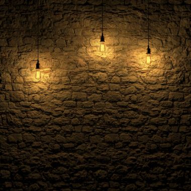 Vurgulanan taş duvar lamba 3d render edison tarafından