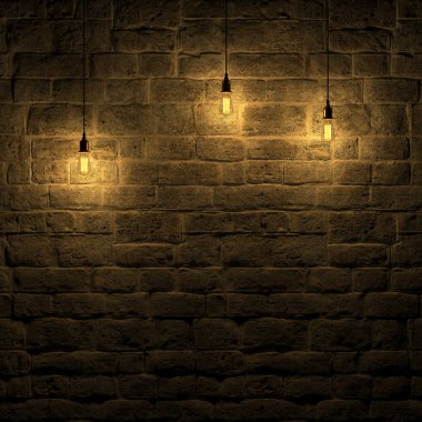 Vurgulanan taş duvar lamba 3d render edison tarafından