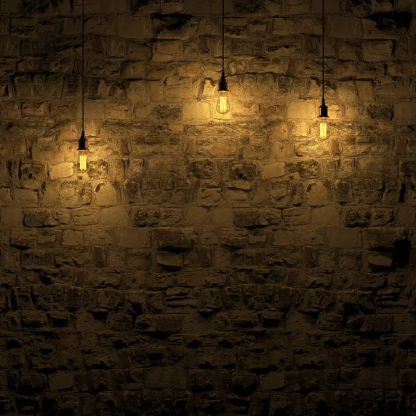 Vurgulanan taş duvar lamba 3d render edison tarafından