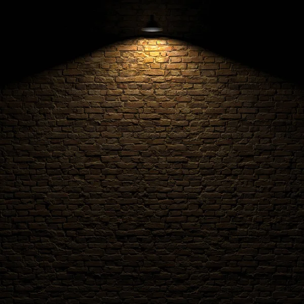 De gemarkeerde stenen muur door edison lamp 3D-rendering — Stockfoto