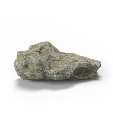 Beyaz bir arka plan üzerinde 3d render izole büyük taş