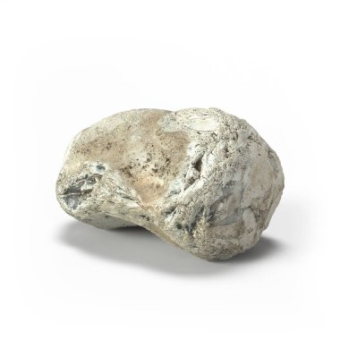 Beyaz bir arka plan üzerinde 3d render izole büyük taş