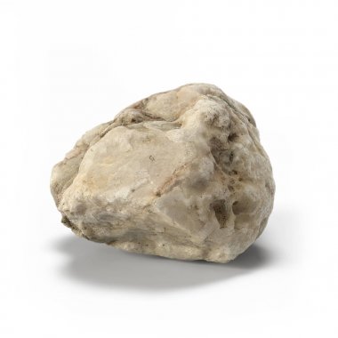 Beyaz bir arka plan üzerinde 3d render izole büyük taş