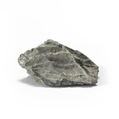 Beyaz bir arka plan üzerinde 3d render izole büyük taş