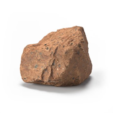 Beyaz bir arka plan üzerinde 3d render izole büyük taş