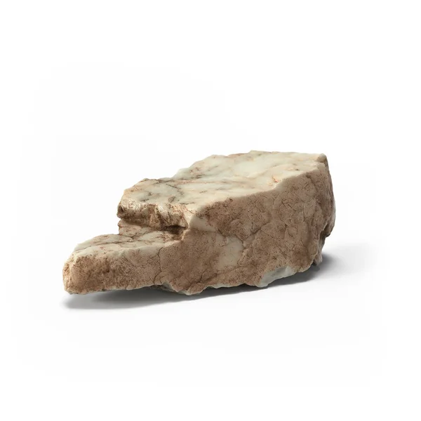 Large rock stone isolated on a white background 3d rendering