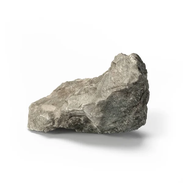 Piedra de roca grande aislada sobre un fondo blanco 3d renderizado — Foto de Stock