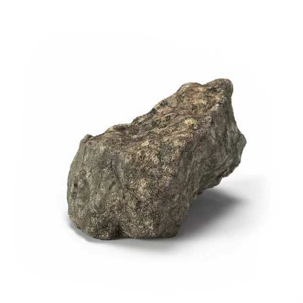 Piedra de roca grande aislada sobre un fondo blanco 3d renderizado — Foto de Stock