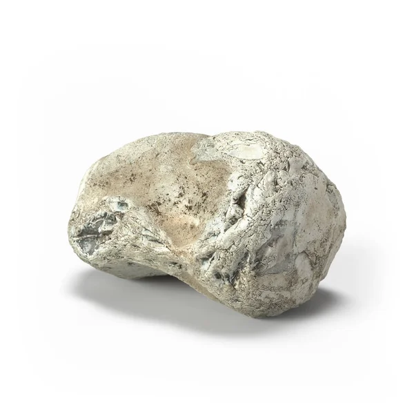 Beyaz bir arka plan üzerinde 3d render izole büyük taş