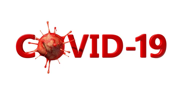 Covid Coronavirus Ikona Znamení Banner Izolované Vykreslování Stock Snímky