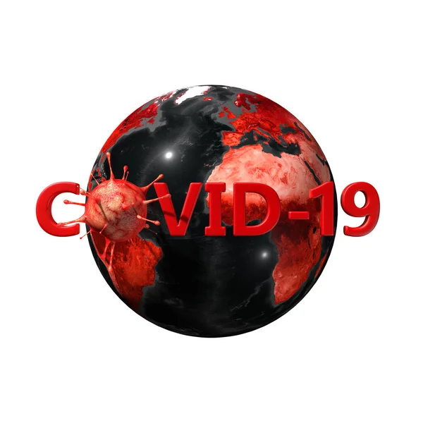 Covid Coronavirus Ikona Znamení Banner Izolované Vykreslování Royalty Free Stock Fotografie