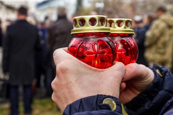 Honoring the memory of victims of Holodomor in Uzhgorod — Stock Photo, Image