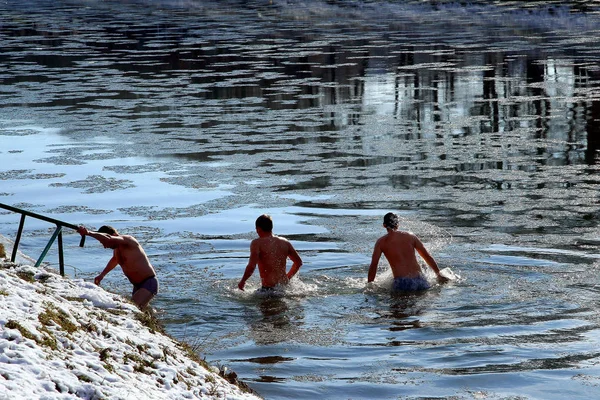 Greek Catholic parish congregation celebrate Holy Epiphany Day i — Stock Photo, Image