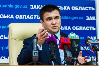 Ukrayna Dışişleri Bakanı Pavel Klimkin tarafından basın toplantısı 