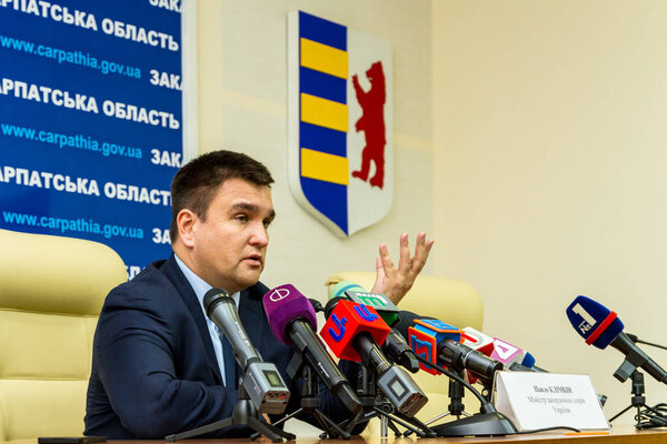 Press conference by Ukrainian Foreign Minister Pavel Klimkin in 