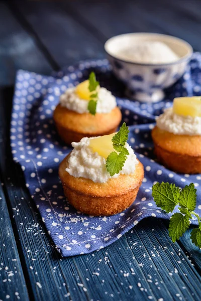 Coconut and pineapple muffins — Stock Photo, Image