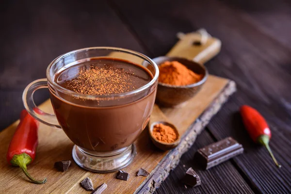 Ciocolată caldă cu ardei iute roșu — Fotografie, imagine de stoc