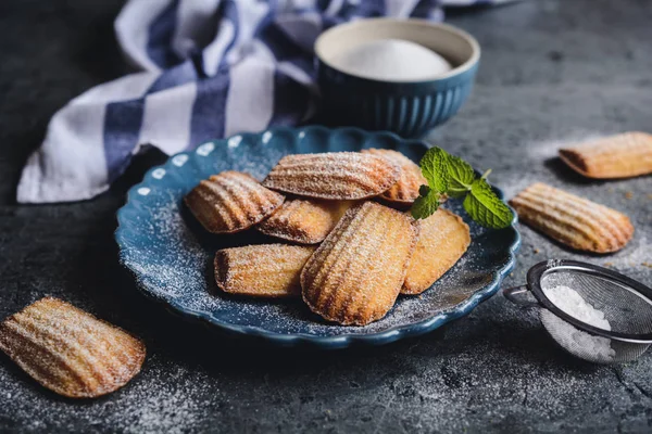 Madeleine - prăjituri tradiționale franceze mici — Fotografie, imagine de stoc