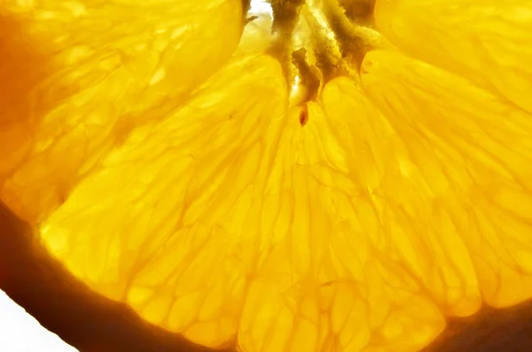 Fatia de fruta de laranja madura fresca cortada — Fotografia de Stock