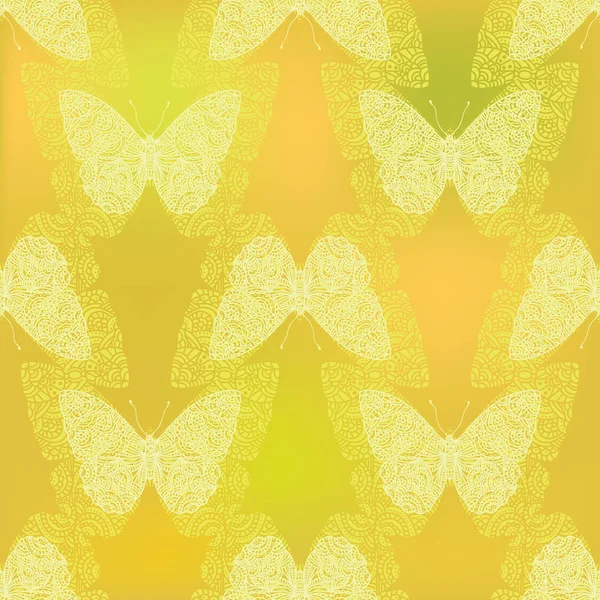 Seamless  pattern with silhouettes butterflies. — Stock Vector